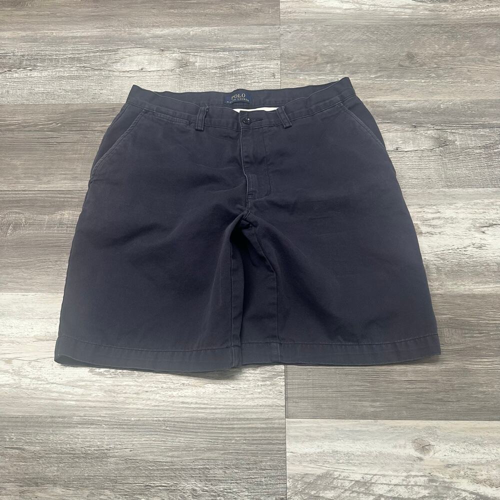 Polo Ralph Lauren Blue Mens 33‎ Flat Front Minimalist Preppy Casual Chino Shorts